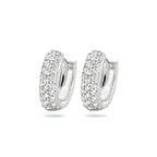 klapoorringen zirkonia 14K witgoud