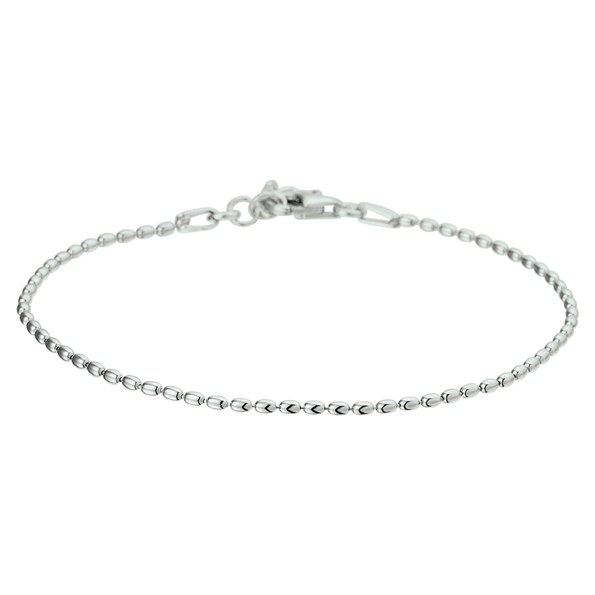 armband bolletjes 1,5 mm 17 + 2 cm zilver gerhodineerd