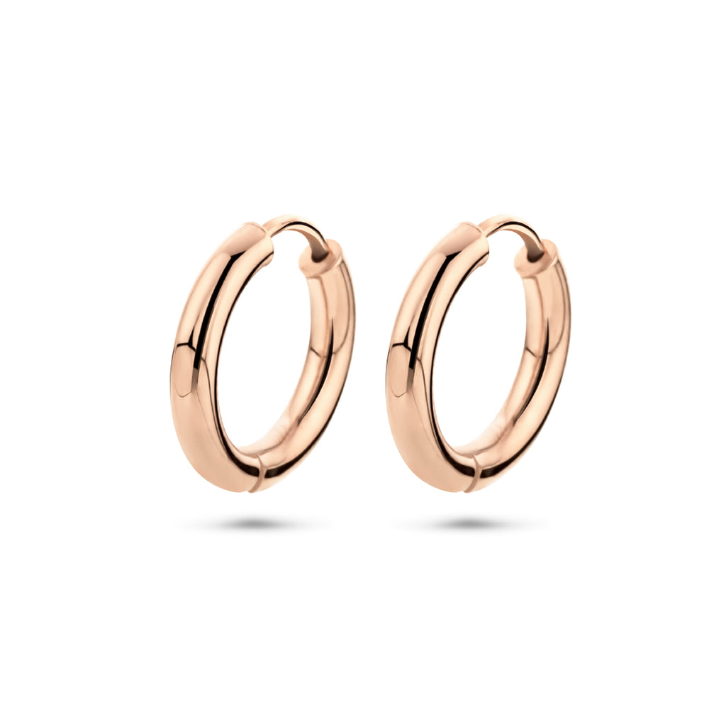 Ohrringe 2,5 mm runde Röhre 14K Roségold