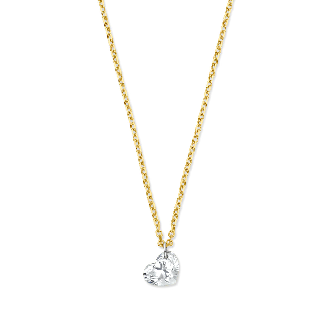 collier hartje lab grown diamant 40 - 42 - 44 cm 0.25ct g si 14K geelgoud