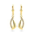 oorhangers zirkonia brisur haak 31 mm 14K geelgoud