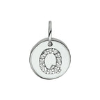 hanger letter m zirkonia zilver gerhodineerd