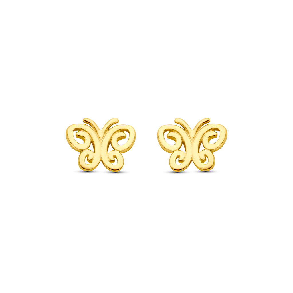Ohrstecker Schmetterling 5,5 mm 14K Gelbgold