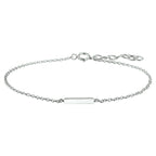 armband balkje 16 + 2,5 cm zilver gerhodineerd
