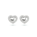 Ohrstecker Herzen Zirkonia Silber rhodiniert