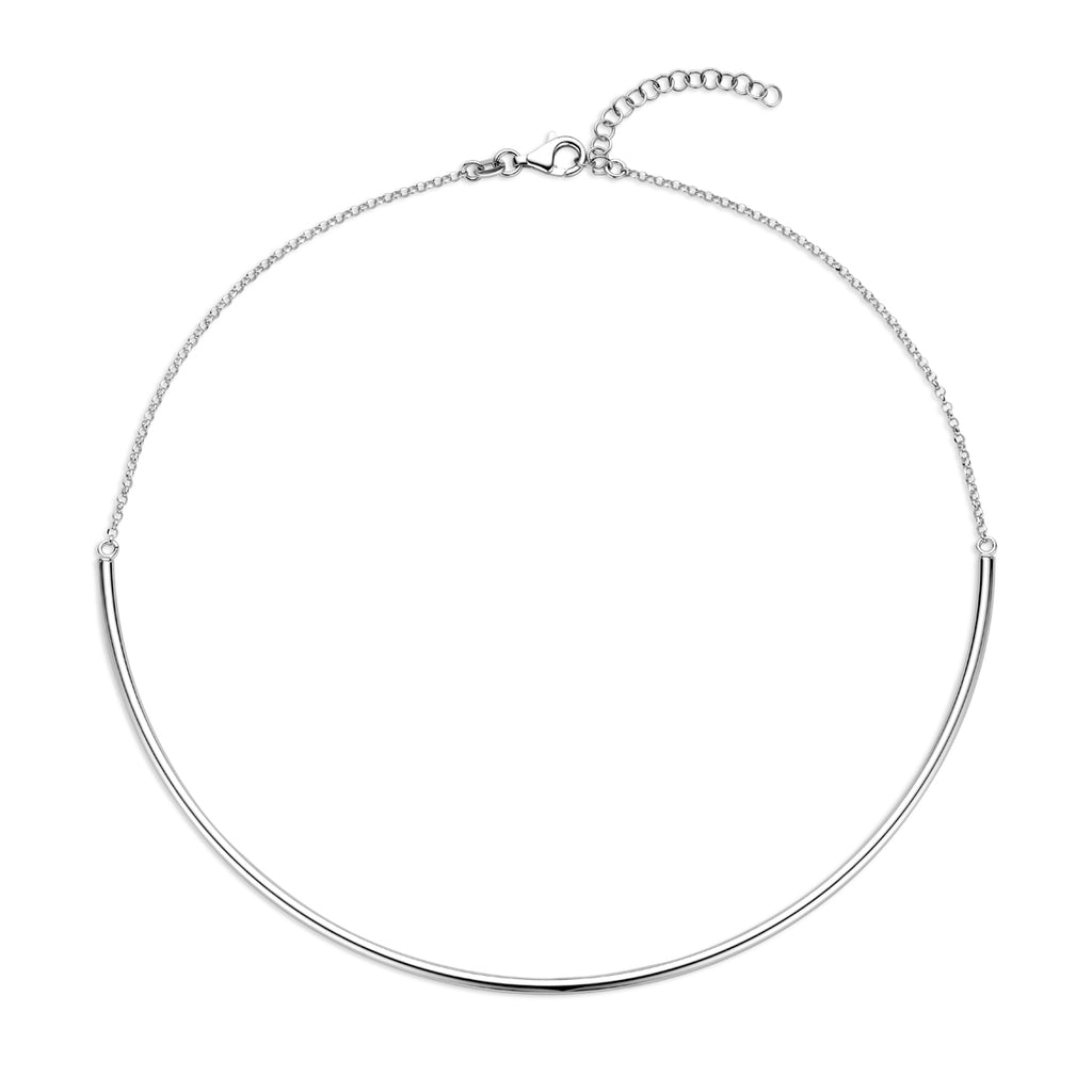 collier 2,5 mm 38,5 + 5 cm zilver gerhodineerd