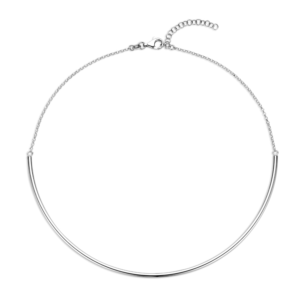 collier 2,5 mm 38,5 + 5 cm zilver gerhodineerd