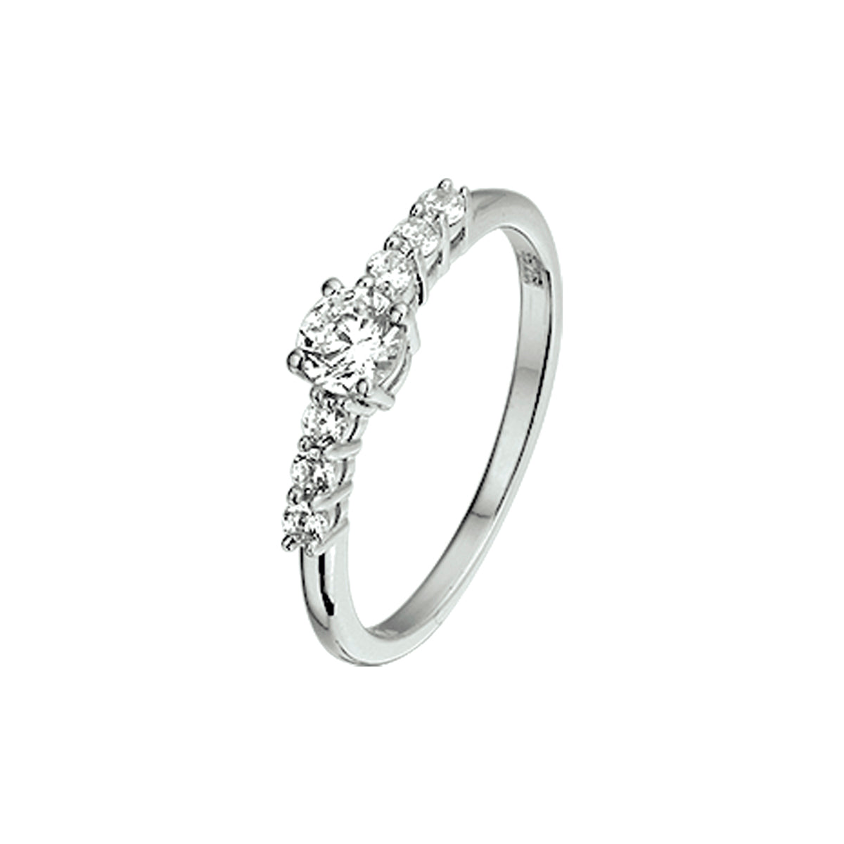 Ring Zirkonia Silber rhodiniert