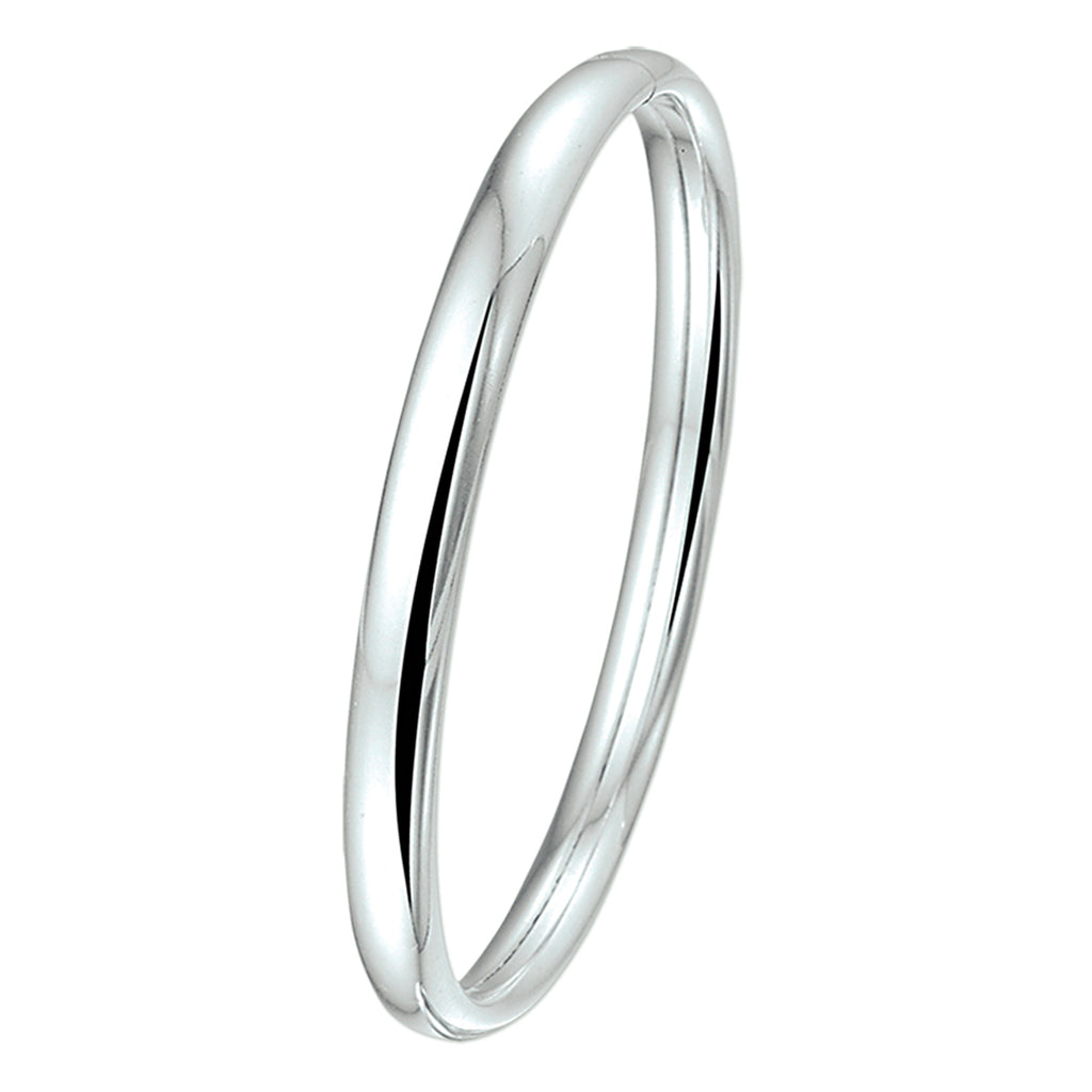 bangle dop 6 mm ovale buis zilver wit
