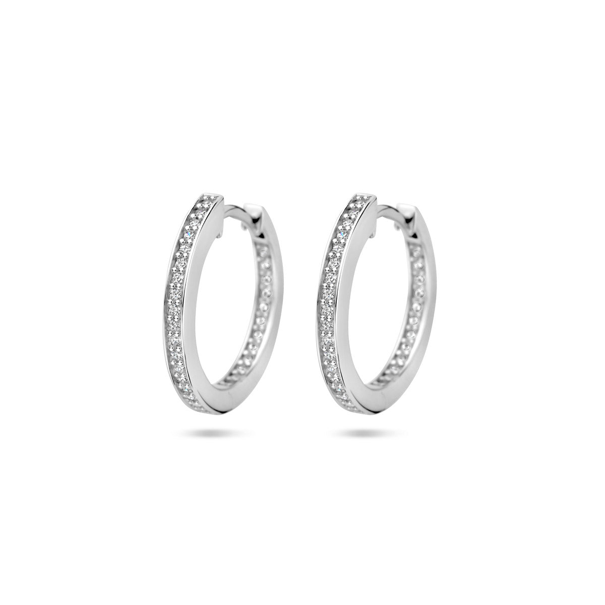 klapoorringen zirkonia 2 mm buis zilver gerhodineerd
