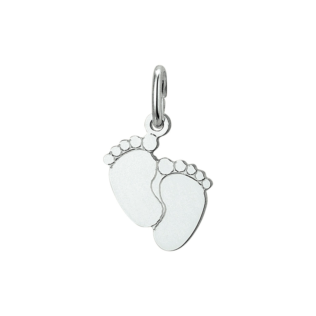 hanger baby voetjes 12 mm zilver wit