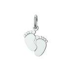 hanger baby voetjes 12 mm zilver wit