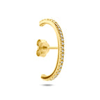 suspender oorbel zirkonia 21 mm 1 micron zilver verguld (geel)