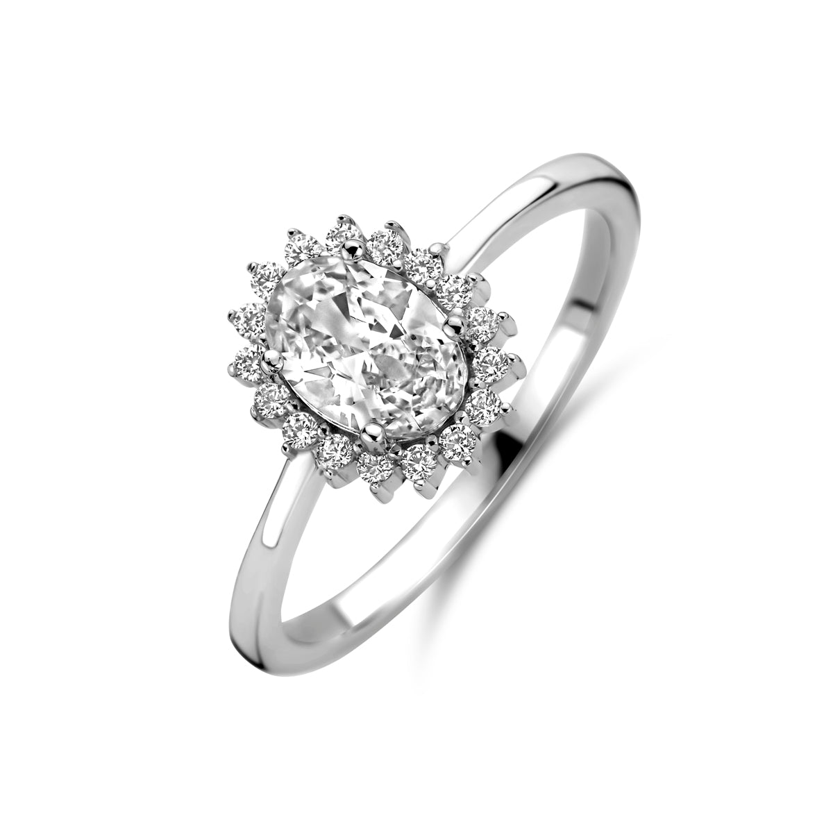 Ring Zirkonia Silber rhodiniert