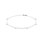 enkelbandje zirkonia 24 + 2 cm zilver gerhodineerd