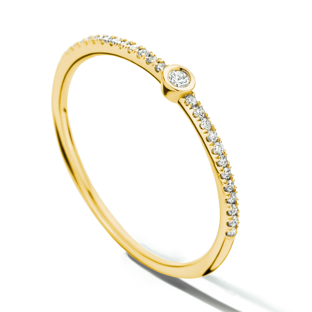 ring diamant 0.115ct h si 14K geelgoud