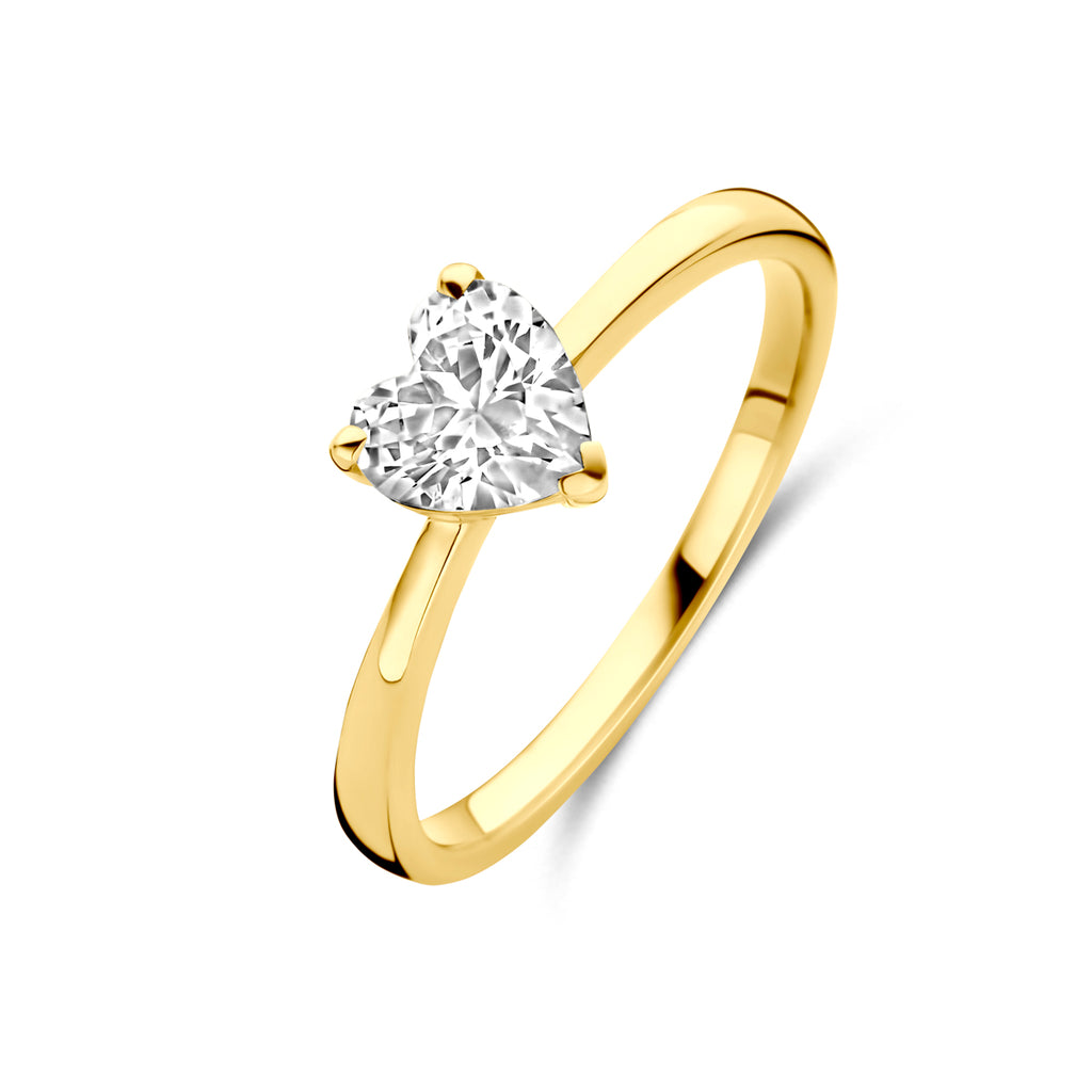 Ring Herz Zirkonia 14K Gelbgold