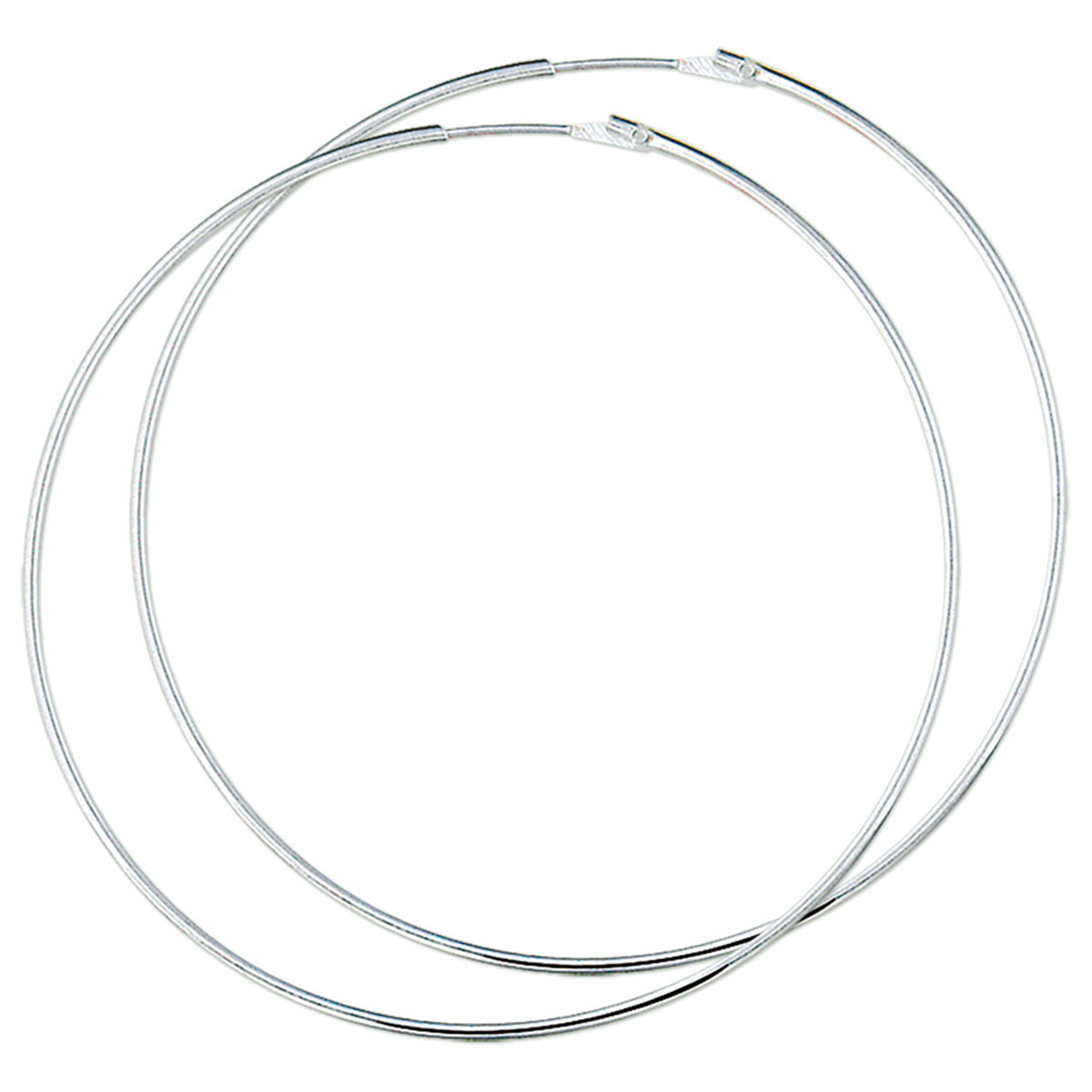Ohrringe 1,5 mm Rundrohr silberweiß