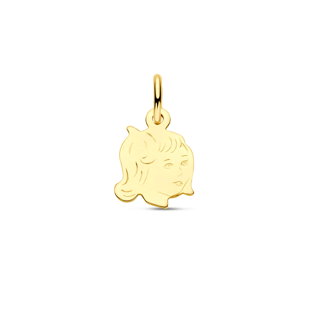 Anhänger Mädchen 10 mm 14K Gelbgold
