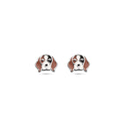 Ohrstecker Emaille Hund 7 mm Silber rhodiniert