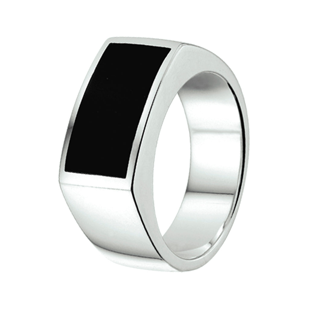 Ring Onyx Silber weiß