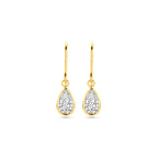 oorhangers franse haak zirkonia 23 mm 14K geelgoud
