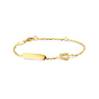 Gravurarmband Herz Zirkonia 11 - 13 cm 14K Gelbgold