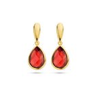 Ohrhänger Granat 20 mm 14K Gelbgold