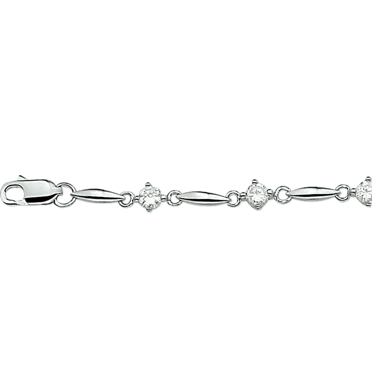 Armband Zirkonia 5,0 mm 18,5 cm Silber rhodiniert