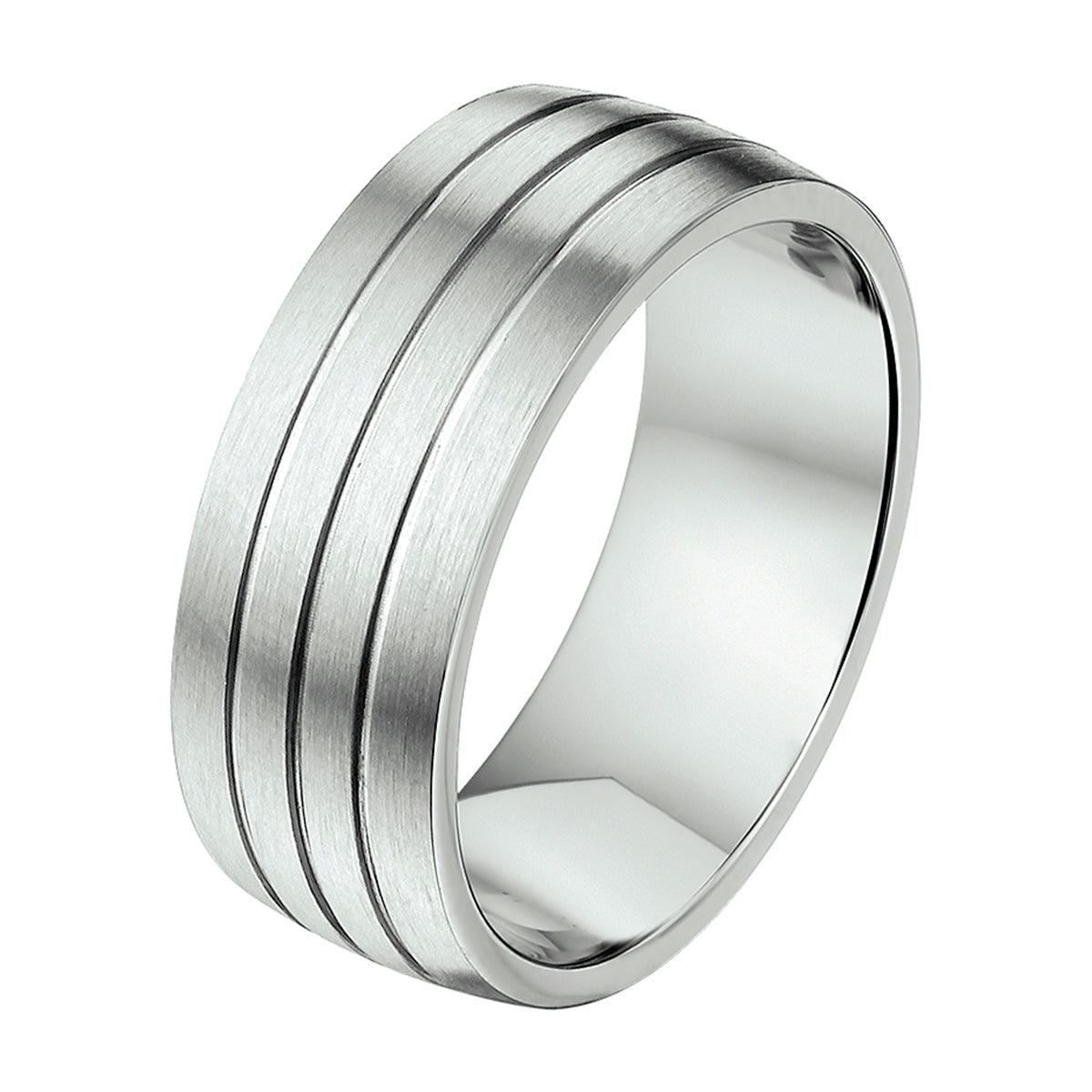 Ring 8,5 mm ohne Zirkonia Edelstahl