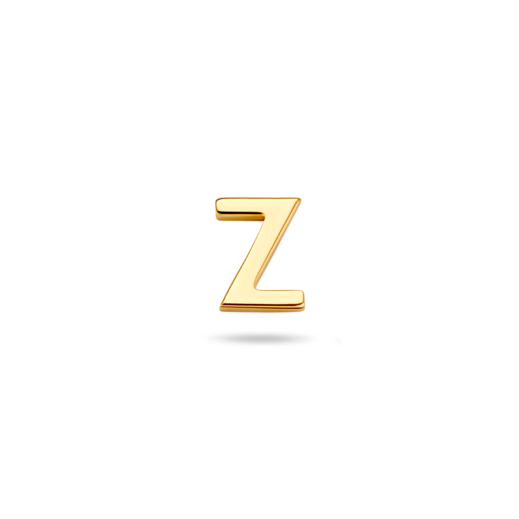 oorknop letter 14K geelgoud