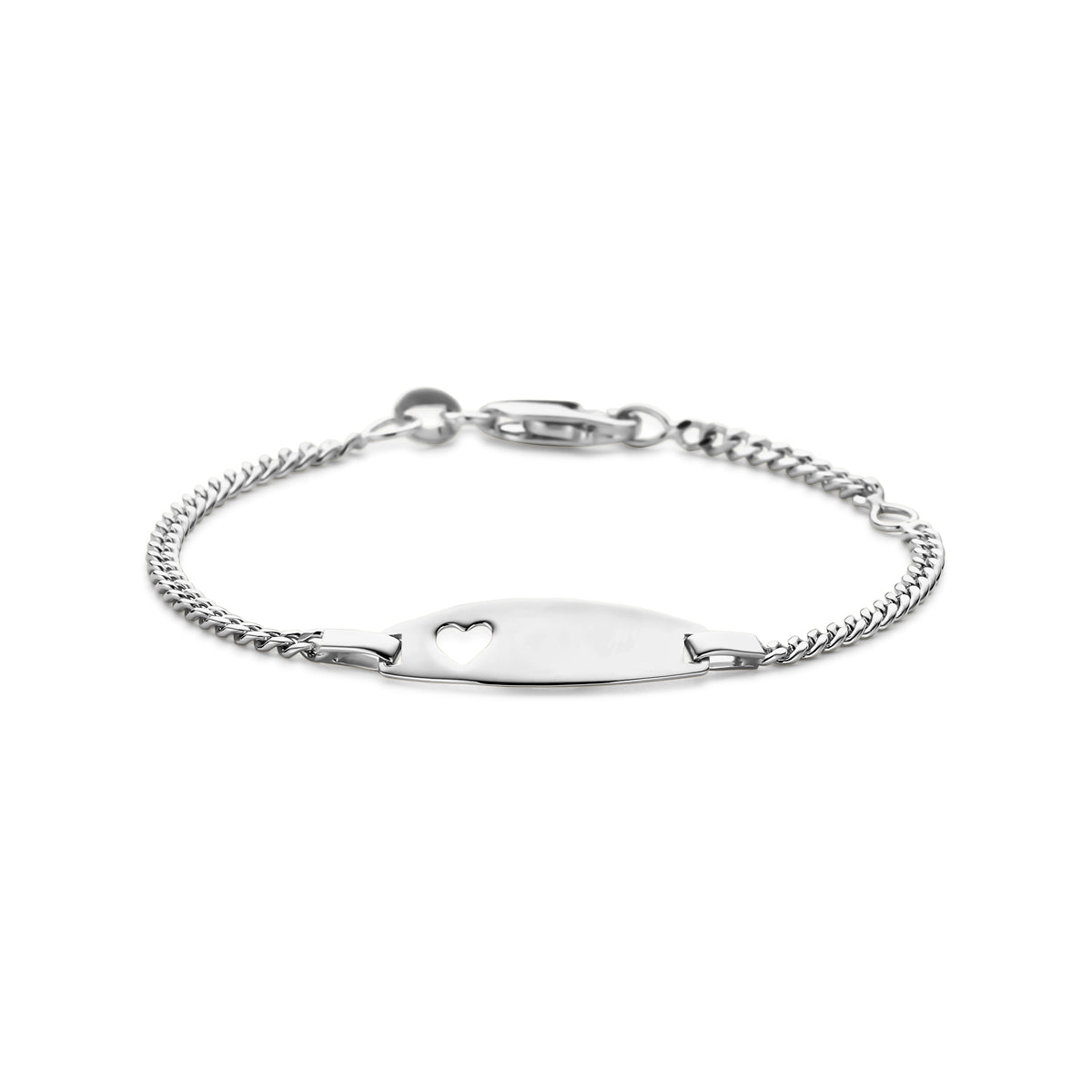 Gravurarmband Herzchen 11 - 13 cm Silber weiß