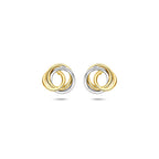 oorknoppen diamant 0.02ct (2x0.01ct) h si 8,5 mm 14K bicolor goud geel/wit