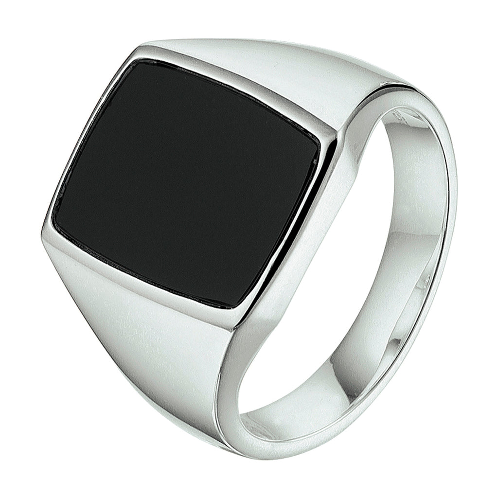 zegelring massief onyx zilver gerhodineerd