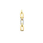 hanger schakel diamant 0.05ct h si 14K bicolor goud geel/wit - schakelmotief