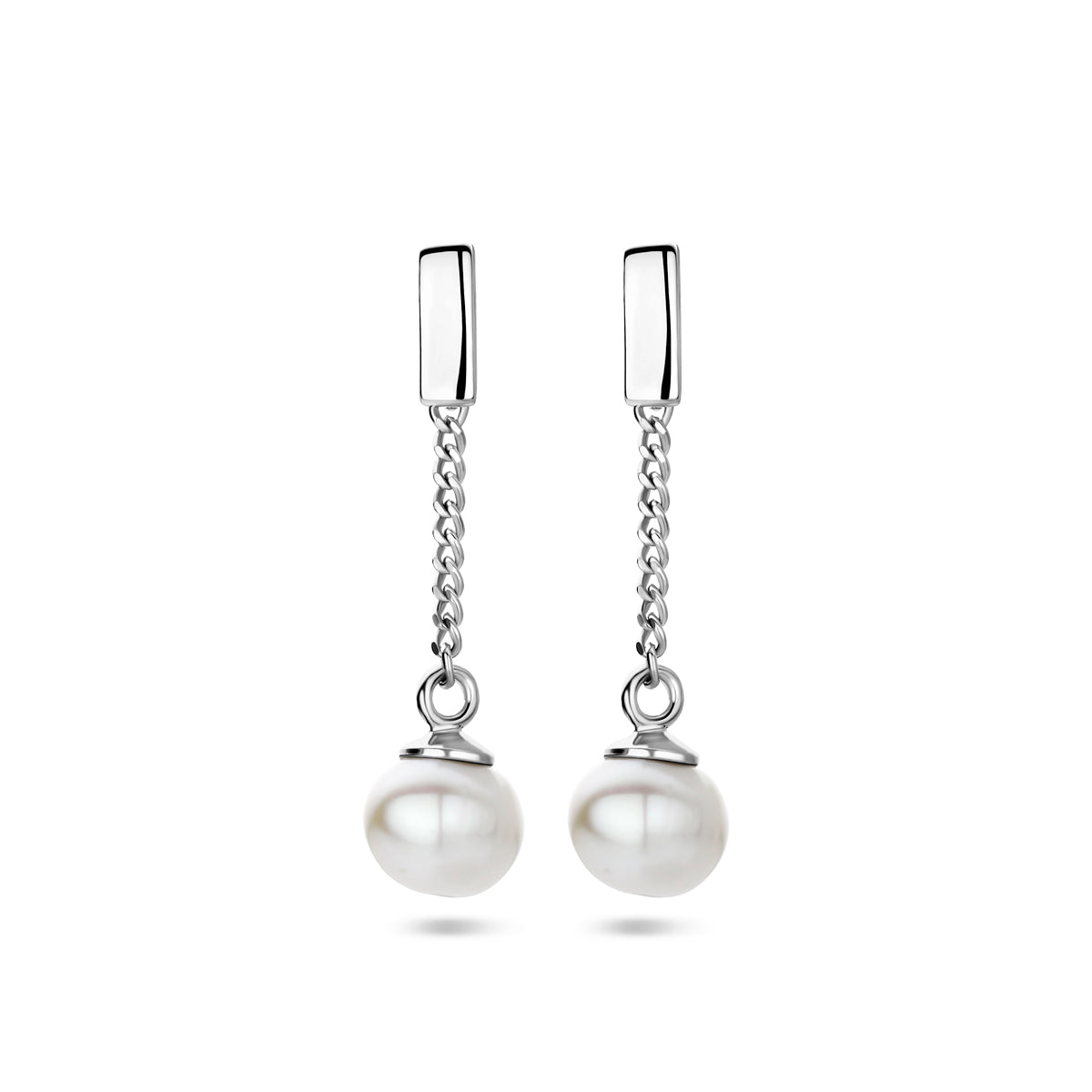 oorhangers parel zilver gerhodineerd