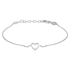 Armband Herz 15 + 3 cm Silber rhodiniert