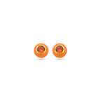 Ohrstecker orange Emaille und Zirkonia 1 Mikron Silber vergoldet (gelb)