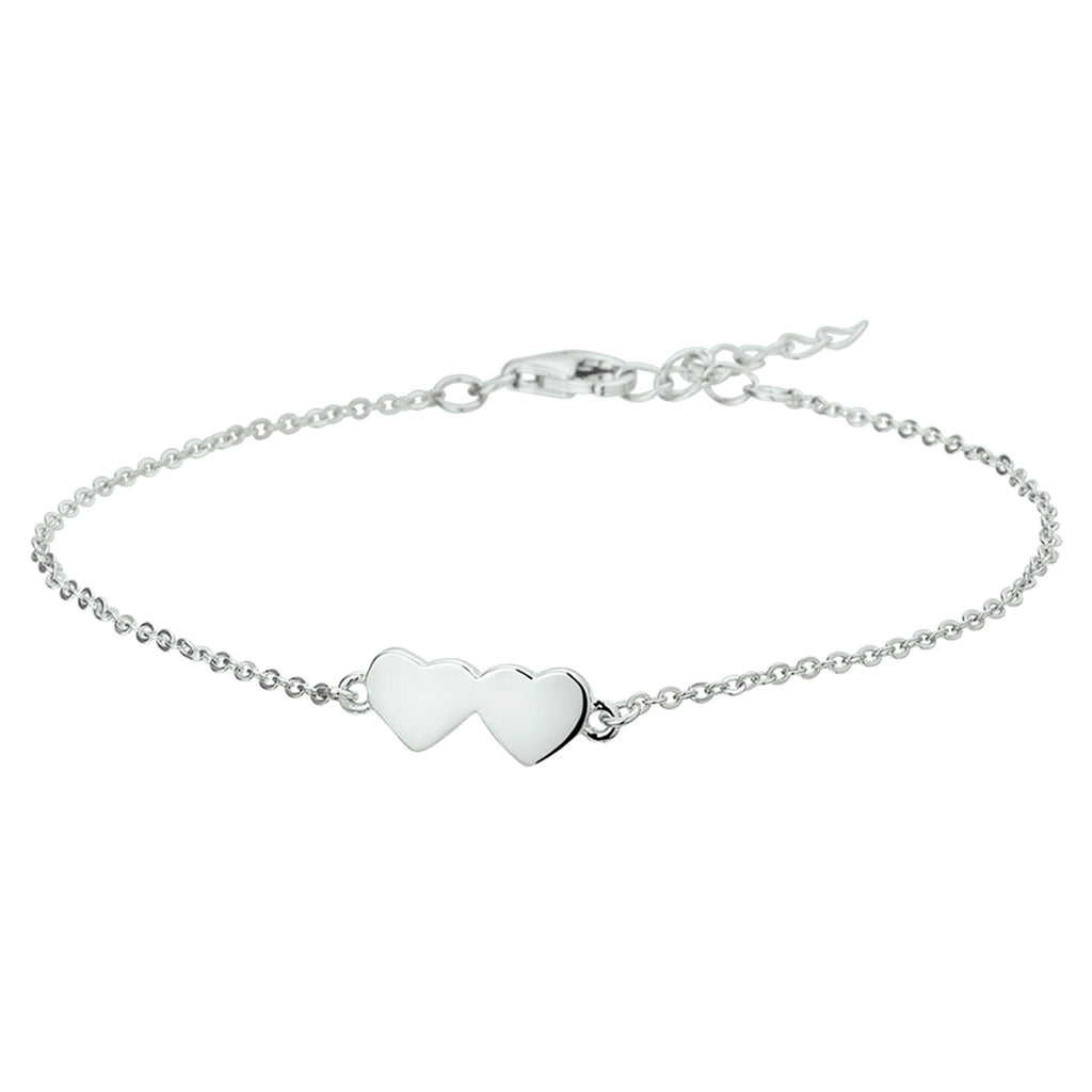 Armband Herzen 1,3 mm 16 + 3 cm Silber rhodiniert