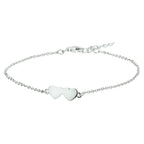 Armband Herzen 1,3 mm 16 + 3 cm Silber rhodiniert
