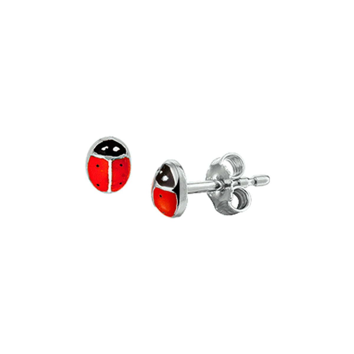Ohrstecker Marienkäfer 5,5 mm Silber rhodiniert