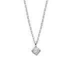 Halskette Zirkonia 42 + 3 cm Silber rhodiniert
