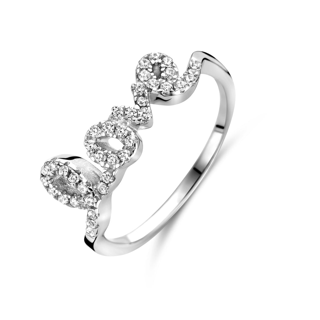 Ring Liebe Zirkonia Silber rhodiniert
