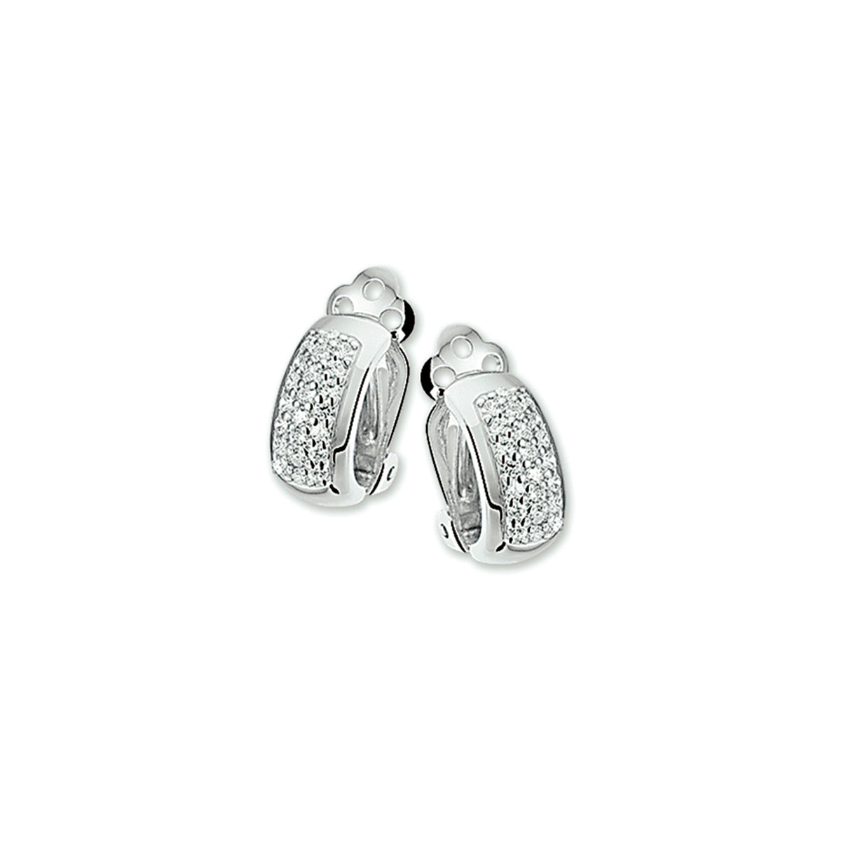 oorclips zirkonia zilver gerhodineerd