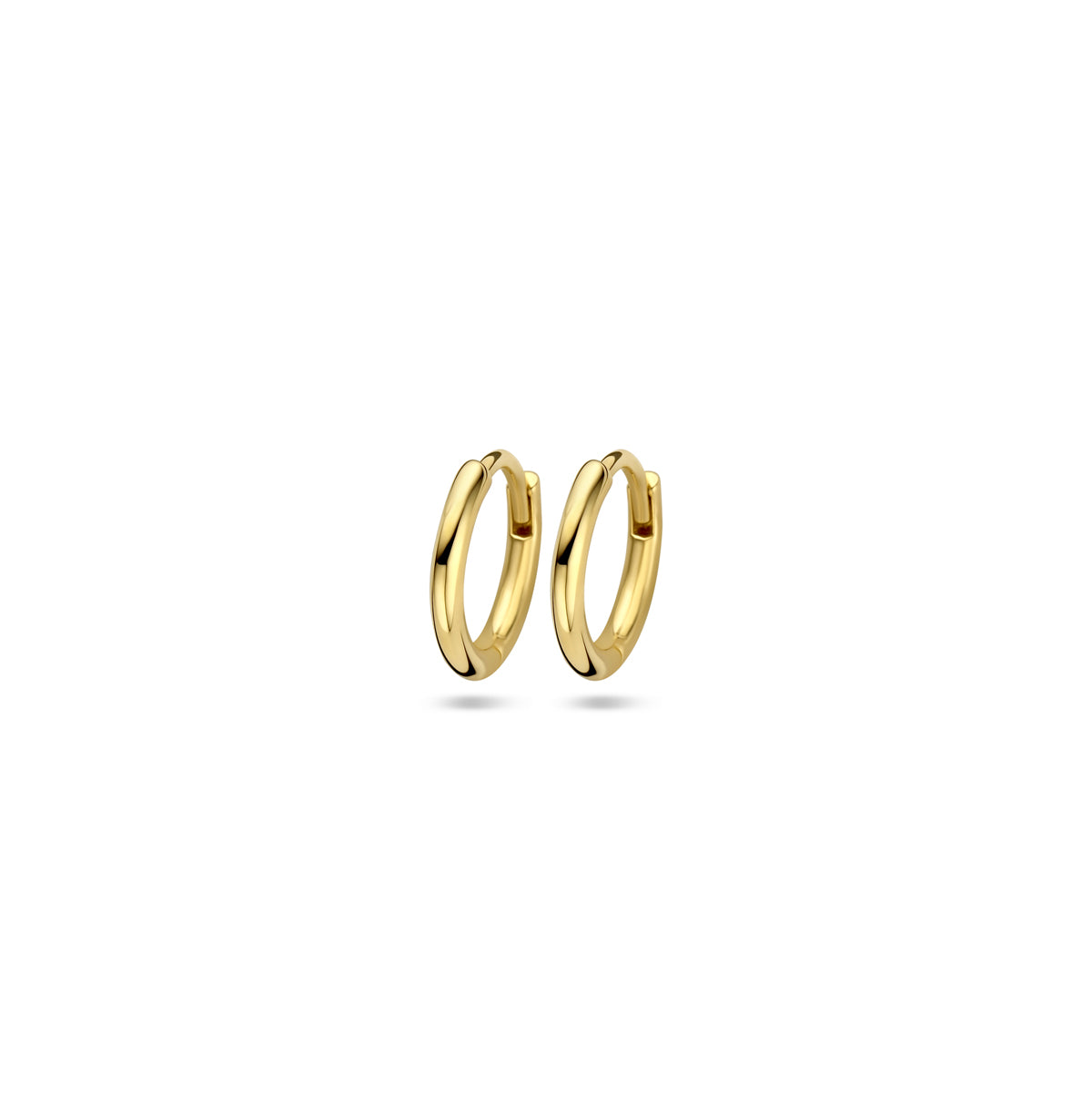 klapoorringen 1,5 mm ronde buis 14K geelgoud