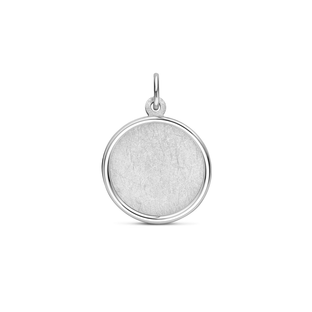Gravuranhänger poliert/eismatt 22 mm Silber rhodiniert