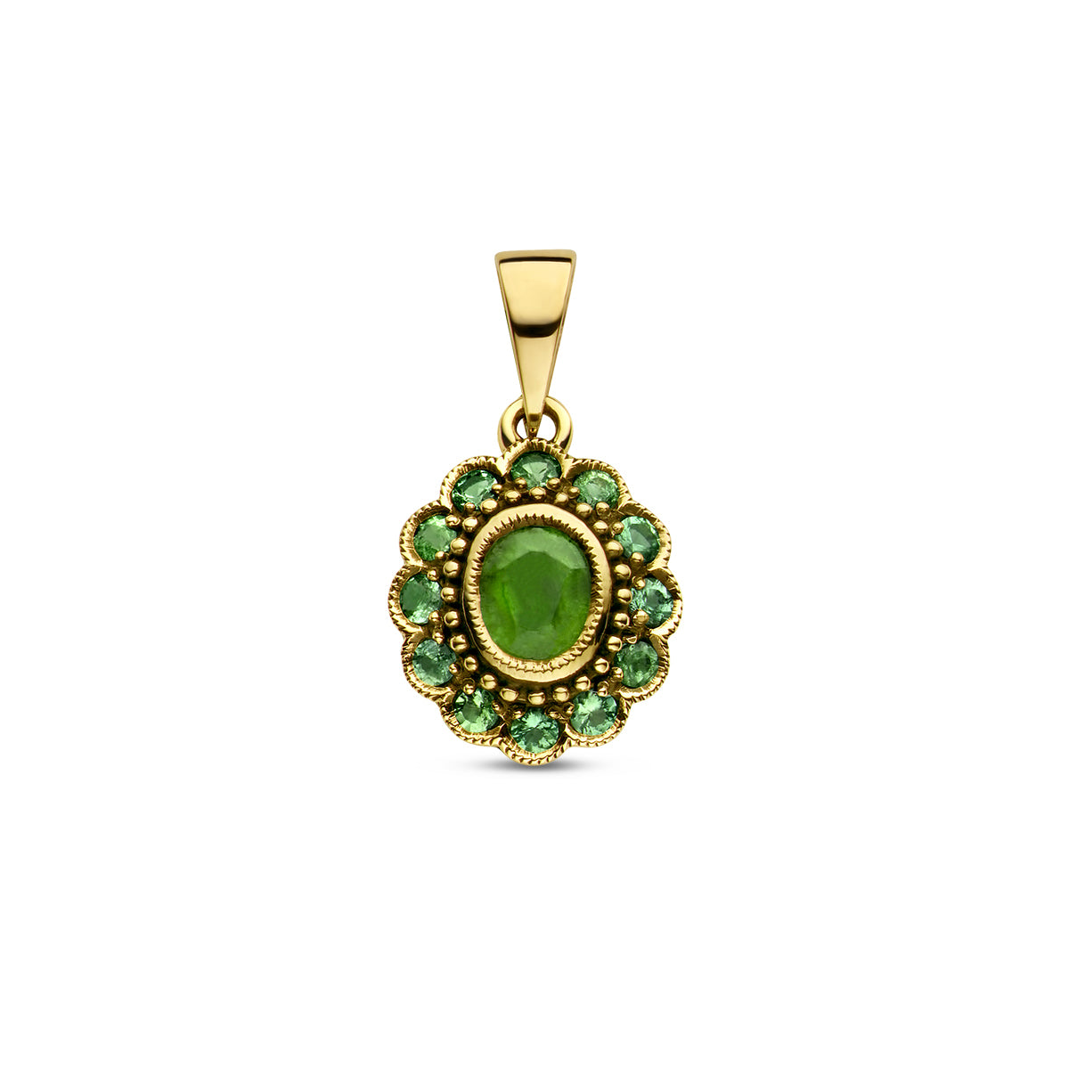 hanger smaragd 14K geelgoud