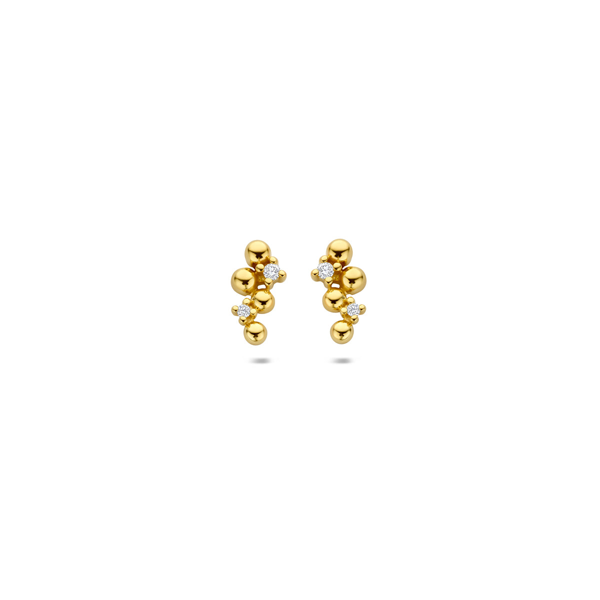 Ohrstecker Diamant 0,03ct (2x 0,015ct) h p 8,5 mm 14K Gelbgold