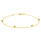 Armband Anker und Kugeln 1,0 mm 17,5 - 18,5 cm 14K Gelbgold