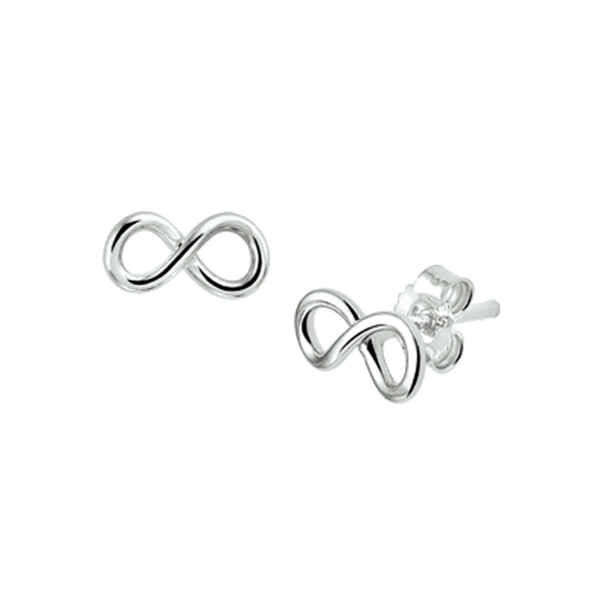 Ohrstecker Infinity Silber rhodiniert